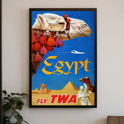 Fly TWA to Egypt Travel Poster by David Klein