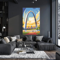 Gateway Arch in Vibrant Skyline National Park Poster