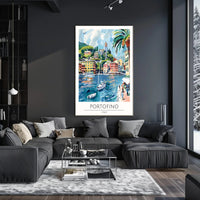 Portofino Harbor Poster PosterGoat