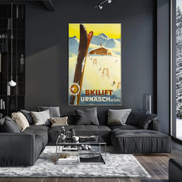 Skiing Adventure at Urnäsch am Säntis Poster PosterGoat
