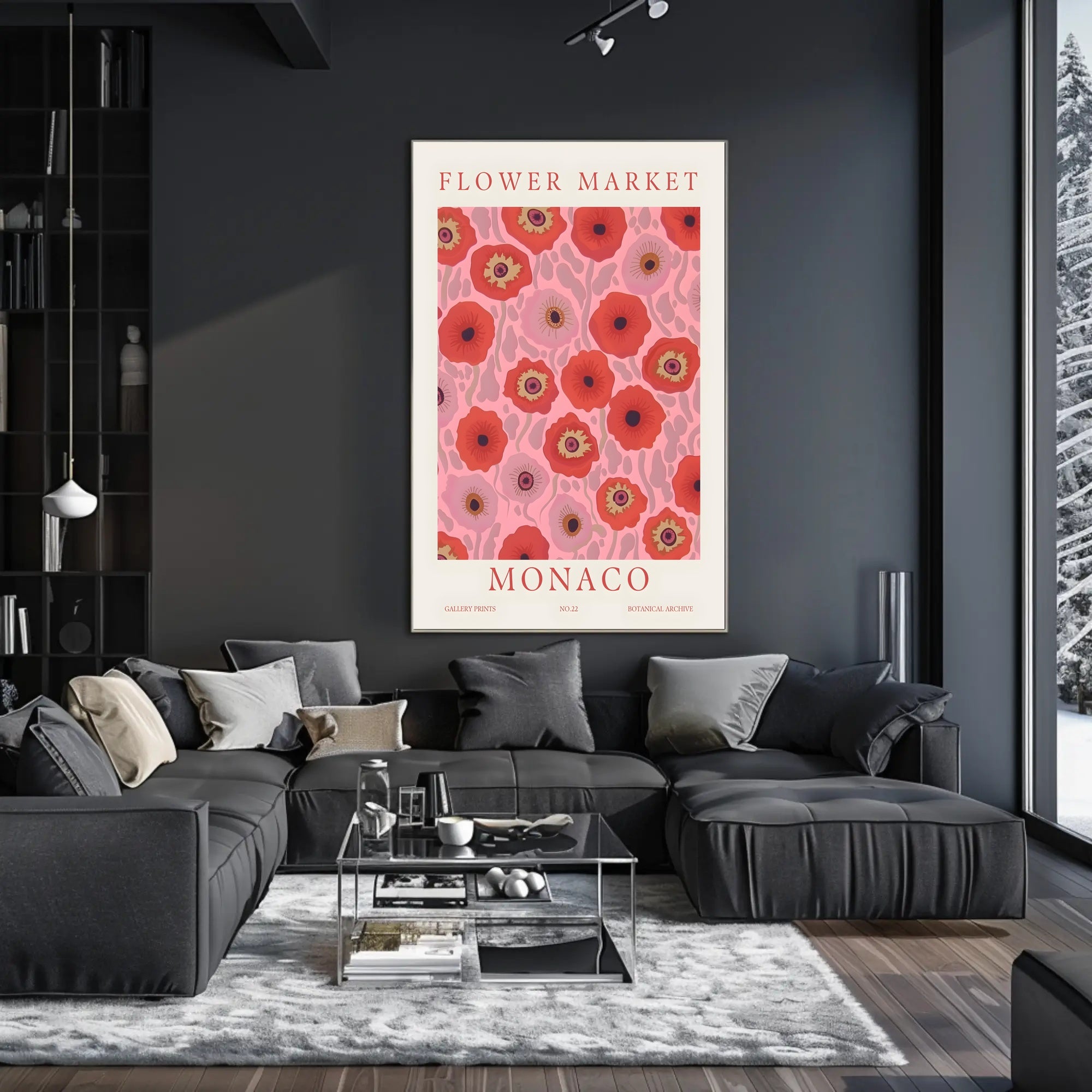 Flower Market Monaco Poster