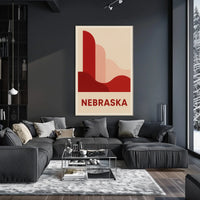 Nebraska Abstract Landscape Poster