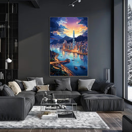 Cityscape At Dusk Poster