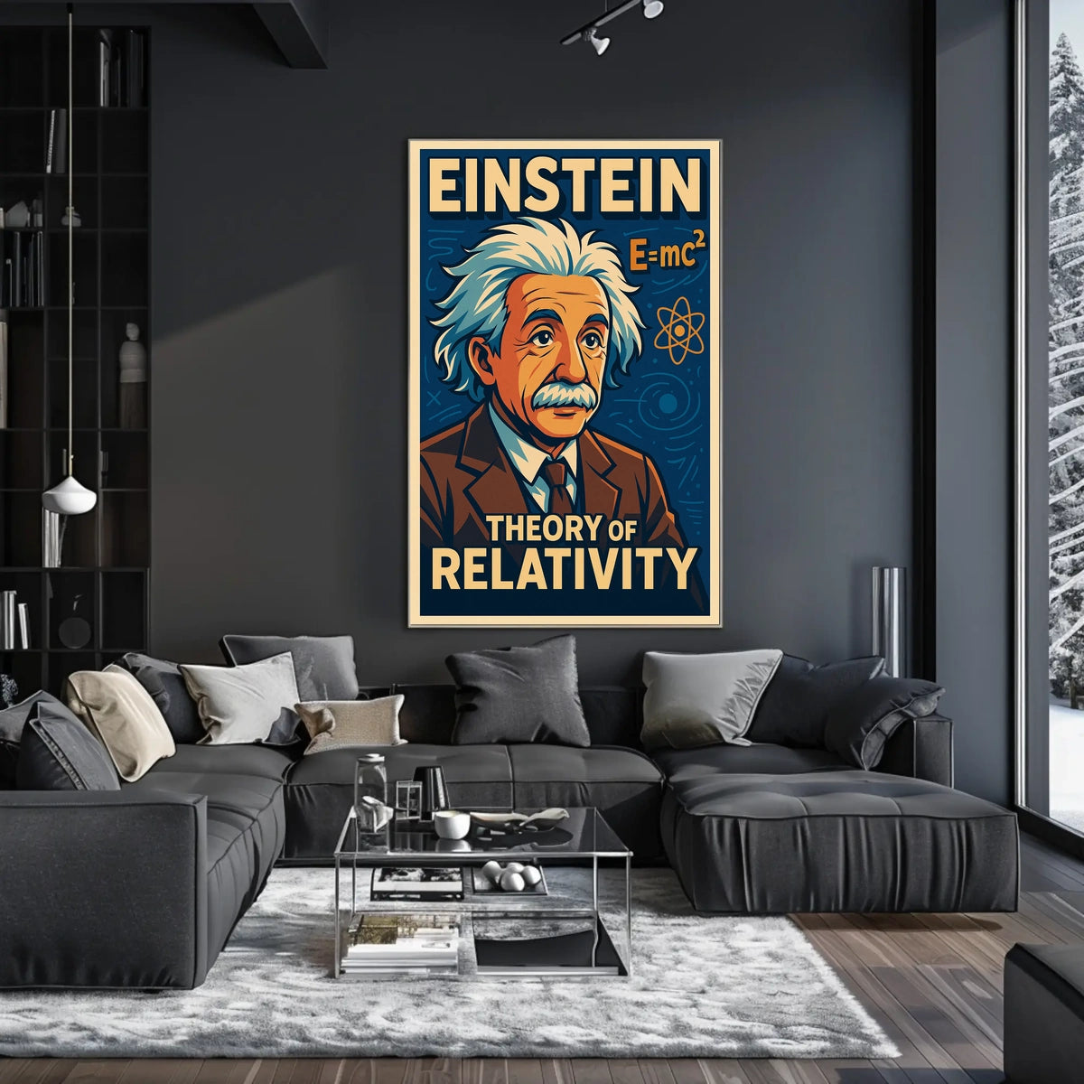 Einstein Relativity Theory Scenic Physics Wall Art Inspiring Study Room Decor Poster