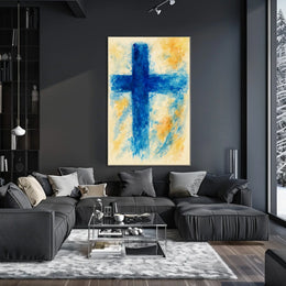 Abstract Blue Cross Abstract Poster