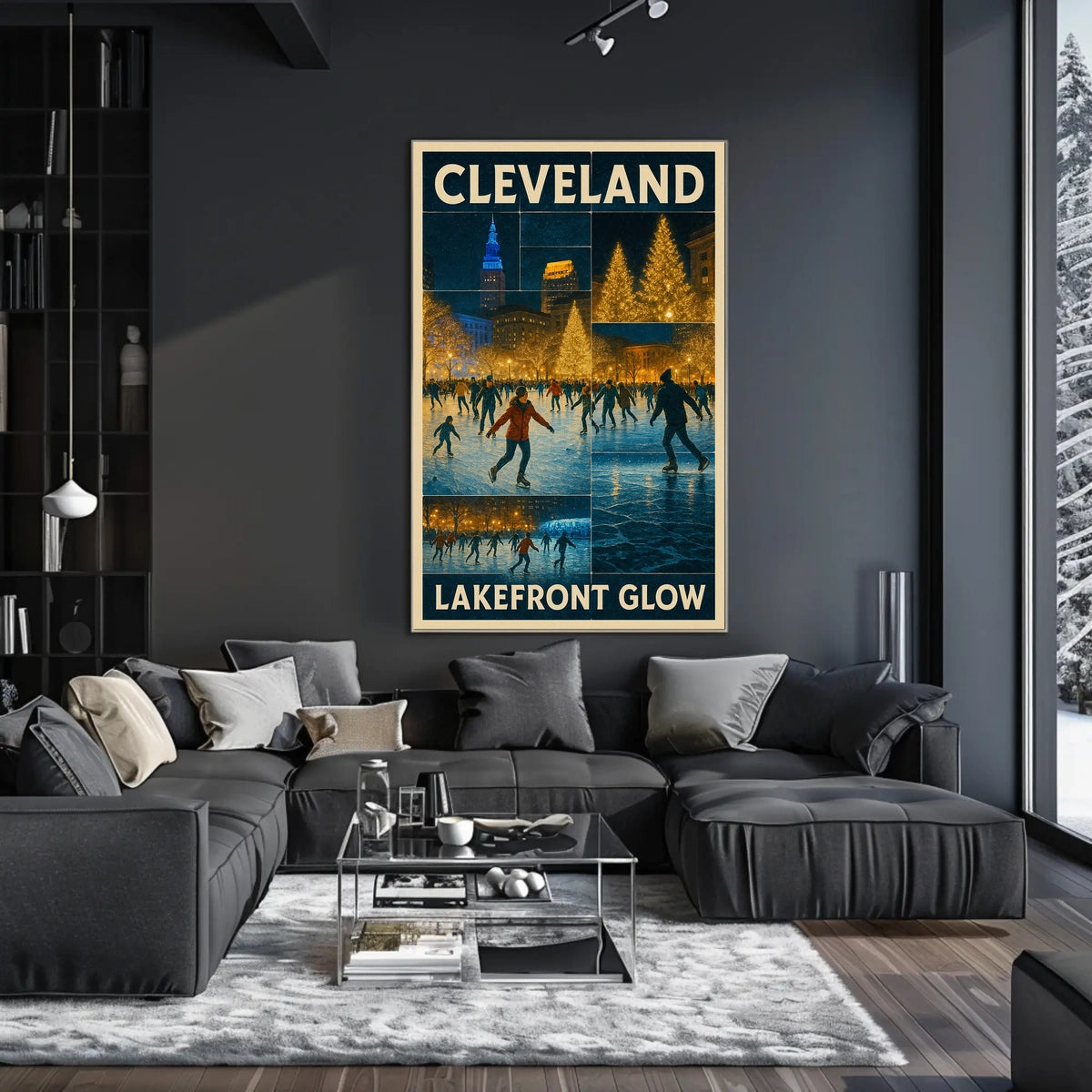 Cleveland Lakefront Glow Poster