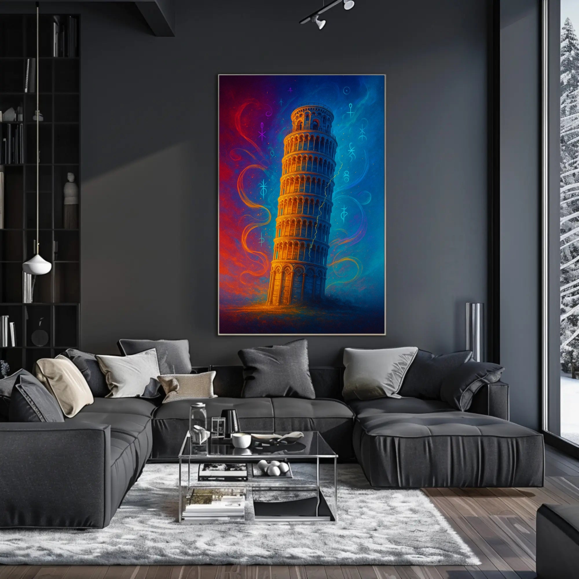Enchanted Leaning Tower Poster Vintage Travel Wall Art