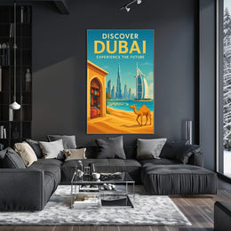 Dubai City Poster Modern Skyline Art For Travel Lovers