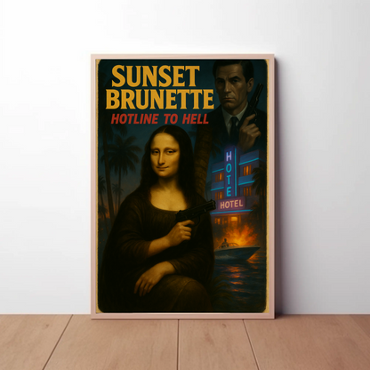 Sunset Brunette Mona Lisa Parody Noir Action Art Movie Poster