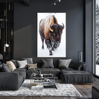 Majestic Bison in Snowy Wilderness Art Print