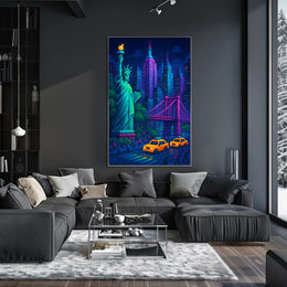 Pixelated New York Cityscape Poster