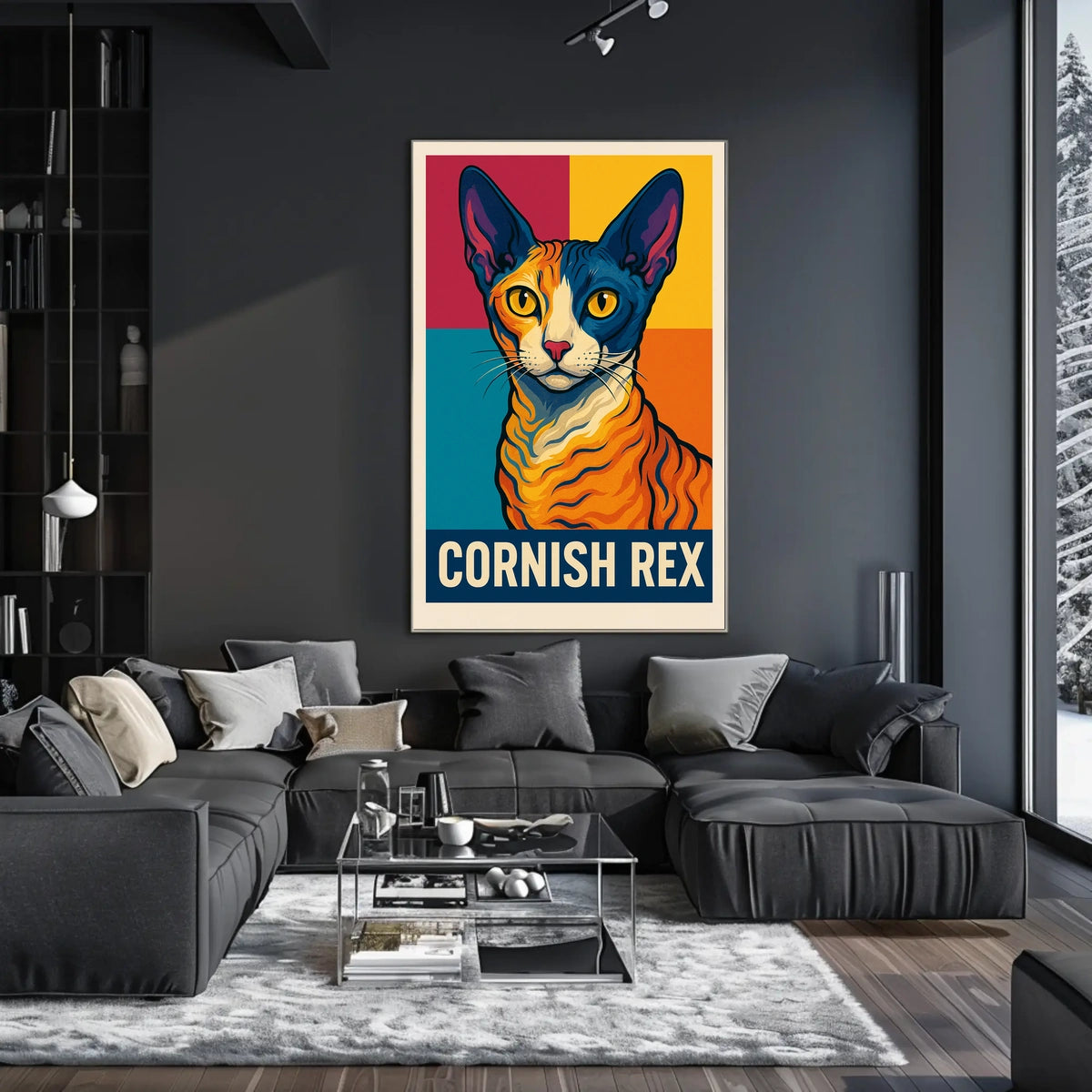 Cornish Rex Cat Art Poster
