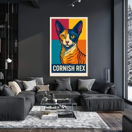 Cornish Rex Cat Art Poster
