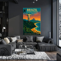 Brazilian Adventure Vintage Travel Poster