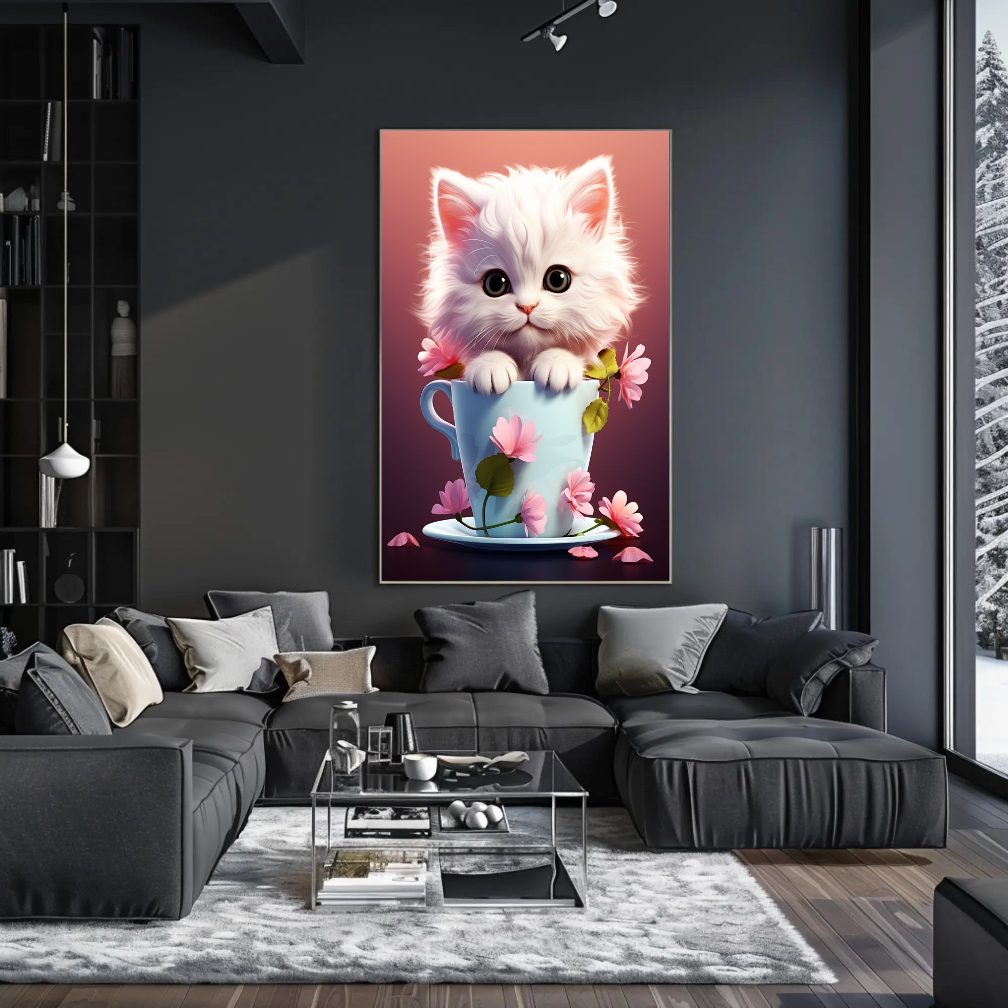 Kitten In A Teacup Poster PosterGoat