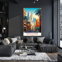 Barcelona Vibrant Cityscape Urban or Cityscape Poster