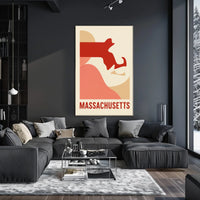 Massachusetts Abstract Art Poster