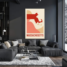 Massachusetts Abstract Art Poster