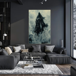 Mysterious Cloaked Figure Riding Horse Fantasy Mythology Poster PosterGoat