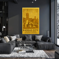 Kansas City Plaza In Gold Poster