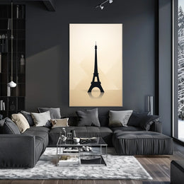 Eiffel Tower Silhouette Minimalist Paris Travel Art Poster