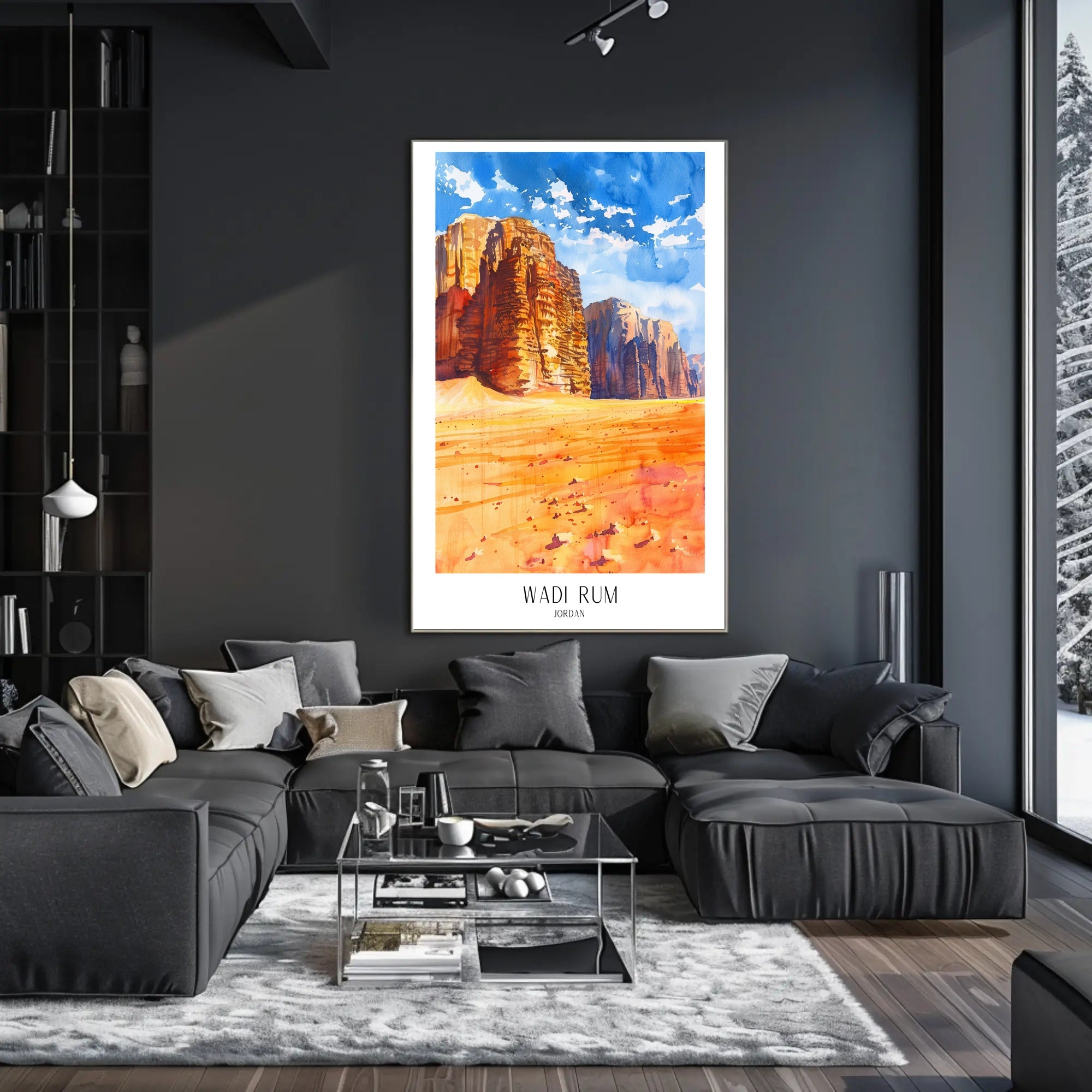 Wadi Rum Adventure in Colorful Travel Poster PosterGoat