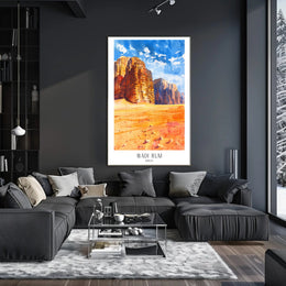Wadi Rum Adventure in Colorful Travel Poster PosterGoat