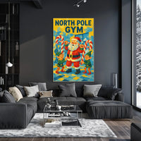 Santa Claus at North Pole Gym Fantasy or Mythology Poster