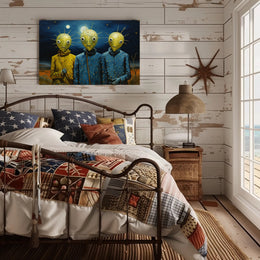 Surreal Nightscape Humanoids Artistic Poster