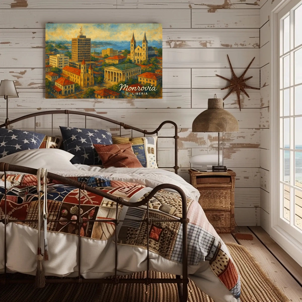 Monrovia Liberia Skyline Digital Painting Travelers Poster