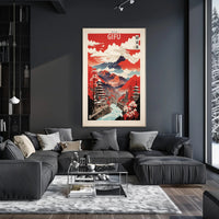 Gifu Japan Scenic Landscape Travel Poster