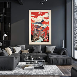 Gifu Japan Scenic Landscape Travel Poster