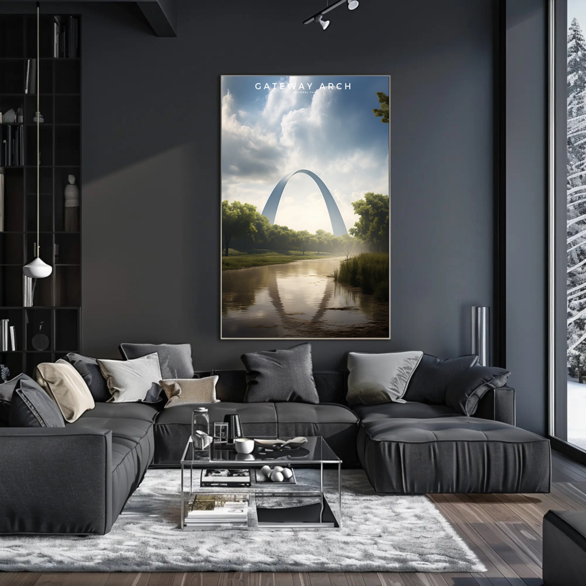 Gateway Arch Scenic Travel Poster Landscape Print