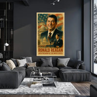 Ronald Reagan 40th President of the United States Layered Digital Collage Poster