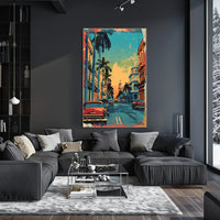 Havana Retro Street Scene Pop Art Poster