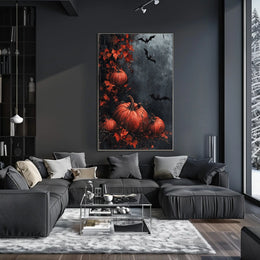 Hauntingly Eerie Halloween Autumn Landscape Poster