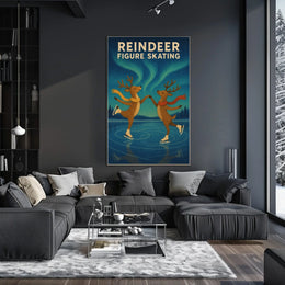 Enchanting Reindeer Ice Dance Fantasy Poster