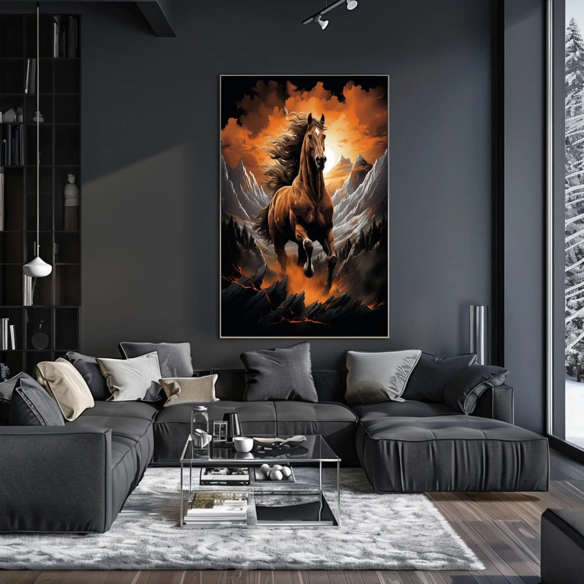 Majestic Stallion In The Mountains Poster