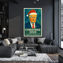 Santa Hat Political Poster Savors Christmas 2025 for Holidays