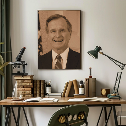 George Bush 41st President Sepia Photo