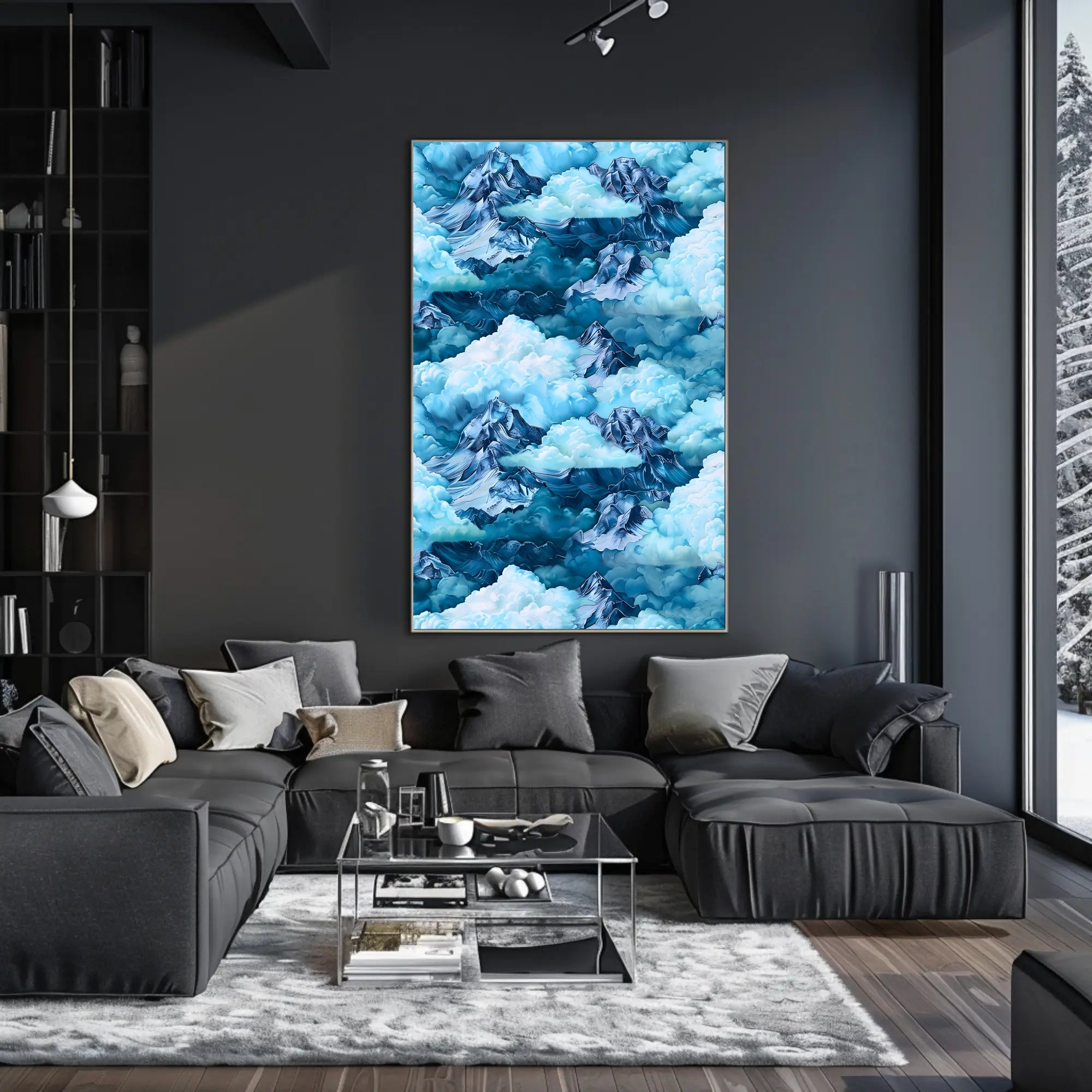 Majestic Mountain Clouds Wall Art Print
