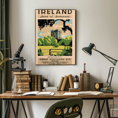 Ireland - Land of Romance Vintage Travel Poster