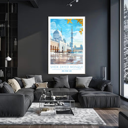Sheikh Zayed Mosque Elegance: Cultural or Heritage Poster