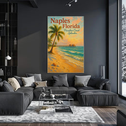 Paradise Coast Splendor Vintage Beach Poster Art