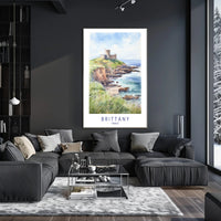 Brittany Coastal Castle Scenic Travel Poster PosterGoat