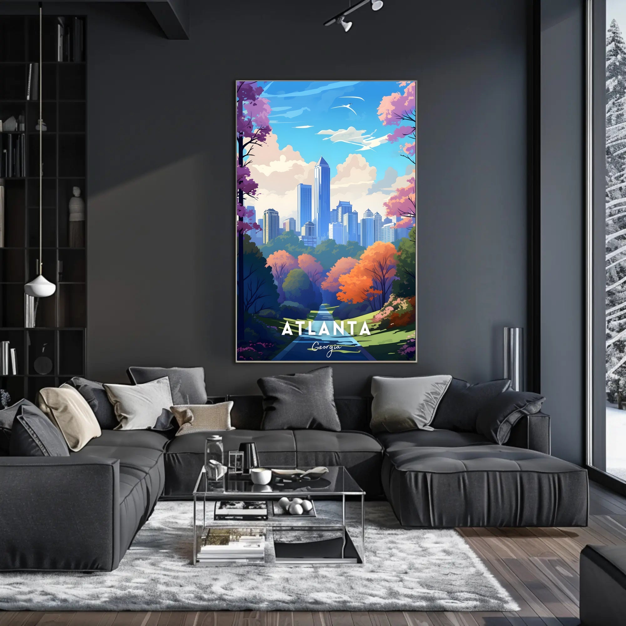 Vibrant Atlanta Cityscape with Urban Park Vibes Poster