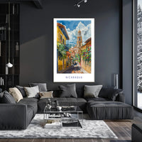 Nicaragua Street Scene Modern Artwork Cultural or Heritage Poster PosterGoat