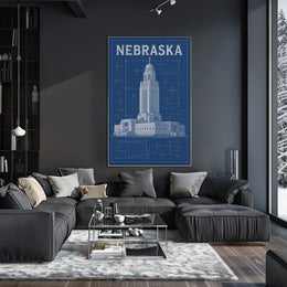 Nebraska State Capitol Blueprint Poster