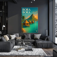 Bora Bora Tranquility in a Vintage Travel Poster PosterGoat