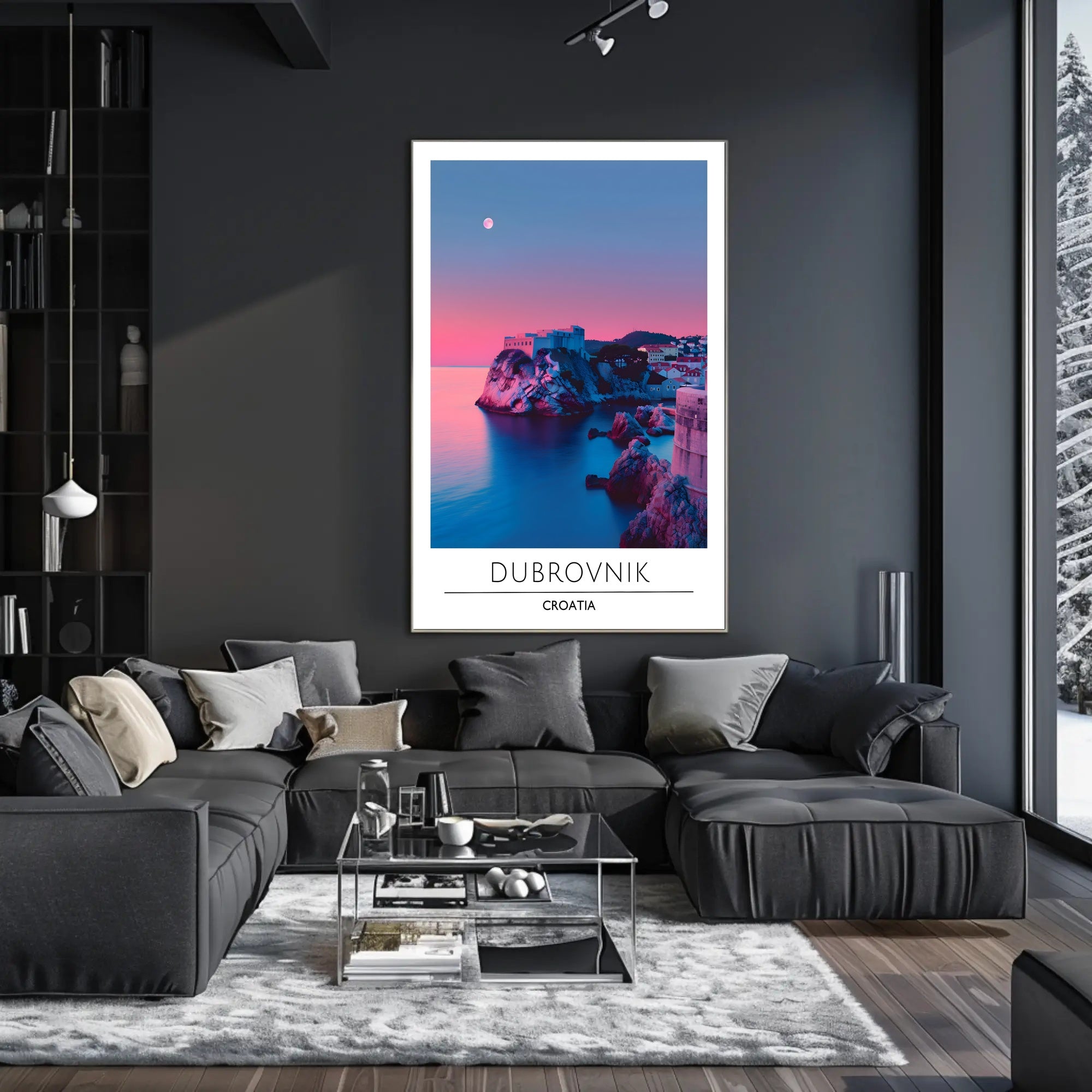Dubrovnik Twilight Coast Travel Poster